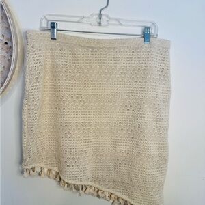 SHEIN Cream Knit Mini Skirt